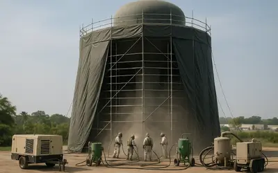 How Abrasive Blasting Containment Systems Work on Commercial Job Sites
