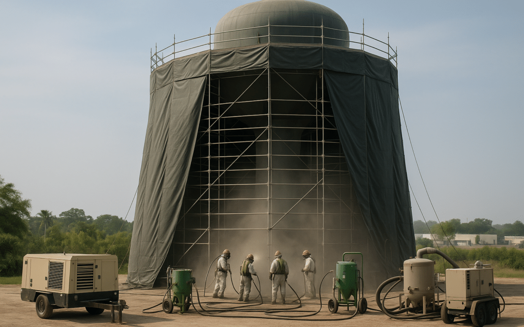 How Abrasive Blasting Containment Systems Work on Commercial Job Sites